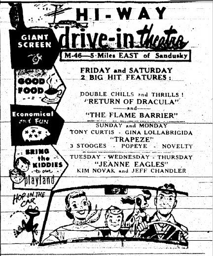 Hi-Way Drive-In Theatre - Summer Of 58 Ad